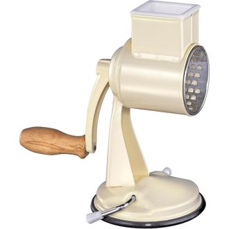 Zassenhaus Classic Drum Grater with Suction Base, 2 Grating Drums, Pestle, and Vegetable Cutter