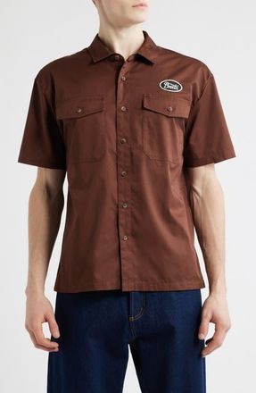 Brixton Builders Olson Button-Up Shirt in Chocolate at Nordstrom, Size X-Large