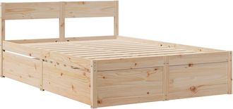 vidaXL Estructura De Cama Sin Colch&oacute;n Madera Maciza De Pino 140x190 Cm Vidaxl
