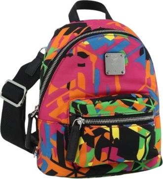 MCM Pre-owned Backpacks, female, Multicolor, Size: ONE SIZE Pre-owned Nylon Shoulder Bag