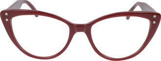 K&agrave;dor Fabiola Red Metallic Star Bold Cat-Eye Sunglasses