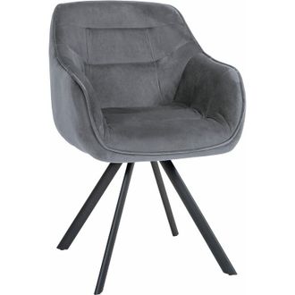Clp Silla De Comedor Russel Gris Oscuro Terciopelo
