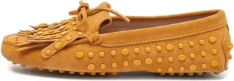 Tod's Mocassini in pelle scamosciata con frange - Giallo