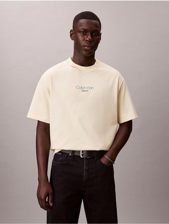 Calvin Klein Jeans Calvin Klein Mens CKJ Logo Graphic Relaxed T-Shirt - Yellow - 2XL