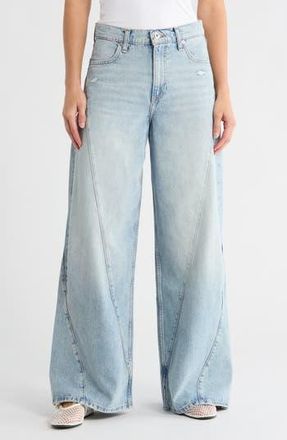 Rag & Bone Serena Splice High Waist Wide Leg Jeans in Oconee at Nordstrom Rack, Size 30
