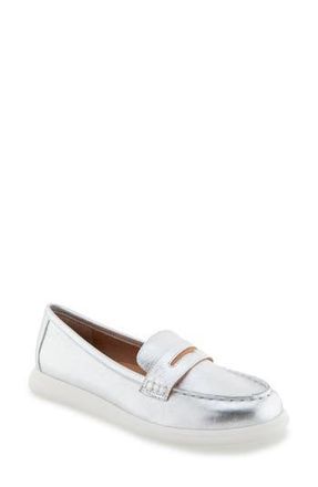 Gentle Souls Bailey Metallic Penny Loafer in Silver Leather at Nordstrom Rack, Size 8.5