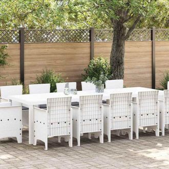 vidaXL Conjunto De Comedor De Jard&iacute;n Con Coj&iacute;n 13 Pcs Blanco Vidaxl