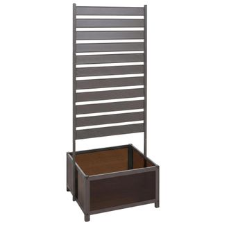 Hhg [nunca Usado] Jardinera De Aluminio Con Enrejado Hhg-571, Macetero Con Espaldero, 110 X 60 X 75 Cm, Gris