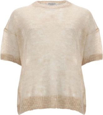Brunello Cucinelli Maglieria a girocollo - - Knitwear - Donna - Beige - S