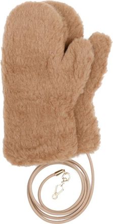 Max Mara Luxe Camel Hair Handschoenen Aw 25 - Dames - Handschoenen - Beige - S/M - Accessoires