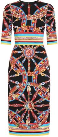 Dolce & Gabbana Kleedjes, Dames, Veelkleurig, S, Midi Jurk