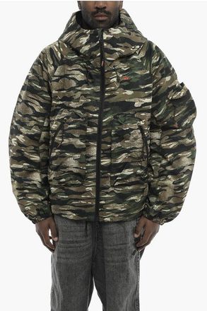 Diesel Nylon Camouflage Jacket AMWT-BERNARD with Hood size L