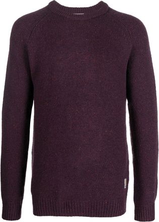 Carhartt Work in Progress Anglistic speckled-knit jumper - unisex - Lambs Wool/Acrylic/Cotton - S - Purple