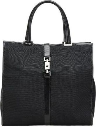 Gucci Pre-owned Tote Bags, female, Black, Size: ONE SIZE Pre-owned Canvas gucci-bags