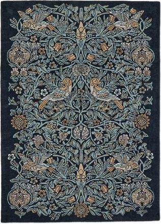 Morris & Co. Designer Teppich Bird Webbs Blue - handgetuftet, aus 100% reiner Schurwolle