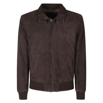 STEWART Giacca in Pelle con Bordi a Costine - - Jackets - Uomo - Marrone - M