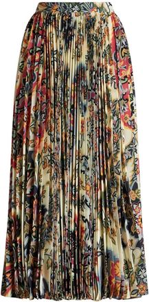 Etro paisley-print pleated midi skirt - women - Polyester/Elastane - 44 - Neutrals