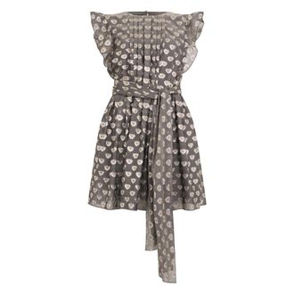 Alberta Ferretti Minijurk met ruches en riem - Dames - Korte kleedjes - Veelkleurig - XS - Polyester - Kleedjes