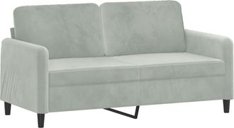 vidaXL Sof&aacute; De 2 Plazas De Terciopelo Gris Claro 140 Cm Vidaxl
