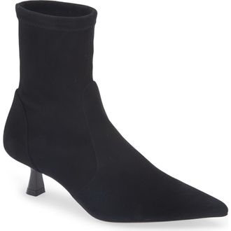 Stuart Weitzman Stuart Supersculpt Pointy Toe Bootie 50 in Black/black at Nordstrom Rack, Size 6.5