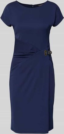 Lauren Ralph Lauren Eng anliegendes Businesskleid mit G&uuml;rtel Modell JAVAS in Marine, Gr&ouml;&szlig;e 34