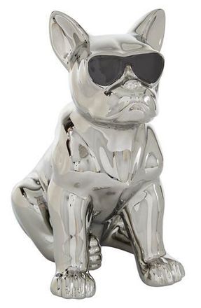 CosmoLiving by Cosmopolitan Silvertone Ceramic Bulldog Sculpture with Sunglasses at Nordstrom Rack