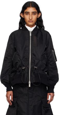 ジャケット SACAI Woman Jacket Black 2507830 001 Sacai zip-up Puffer Jacket | Black | FARFETCH