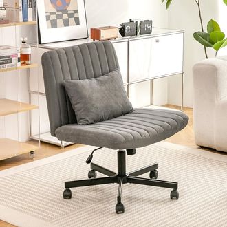 STILVORA Sedia Da Ufficio Fauteuil Da Ufficio Girevole, Altezza Regolabile, Schienale Inclinabile Senza Braccioli, Grigio Scuro
