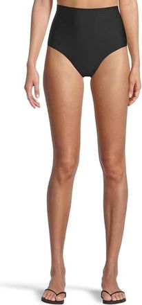 Sunsets Capri Bikini Bottom Womens Black Stretch High-Waisted Swimwear JZZ721