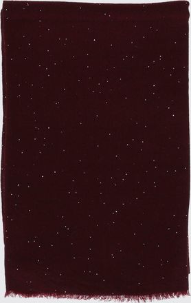 Faliero Sarti Wool Blend Scarf with Sequins and Fringed Edges