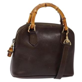 Gucci Pre-owned Leather gucci-bags - Dames - Vintage Handtas - Bruin - ONE Size - Leer - Vintage