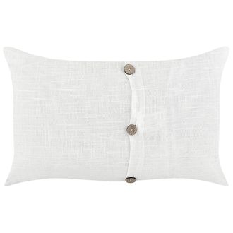 Beliani Beliani - Conjunto De 2 Cojines De Algod&oacute;n Blanco Fundas Extra&iacute;bles Con Botones Decorativos 30 X 50 Cm Blanco Banori