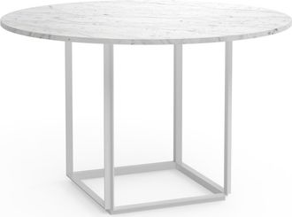New Works Designer Marmor Esstisch Florence White Carrera Marmor / Weiss - ø 120 cm