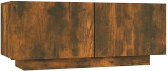 vidaXL Vidaxl - Mueble para tv madera contrachapada roble ahumado 100x35x40 cm