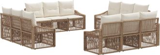 vidaXL Conjunto De Sof&aacute;s De Jard&iacute;n 12 Uds. Beige Rat&aacute;n Sint&eacute;tico Vidaxl