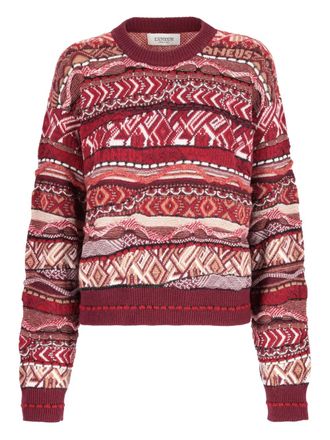 Laneus patterned-jacquard sweater - women - Polyamide/Alpaca Wool/Acrylic/Wool/Viscose/Elastane - 38 - Red