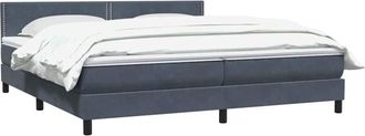 vidaXL Cama Box Spring Con Colch&oacute;n Terciopelo Gris Oscuro 180x210 Cm Vidaxl
