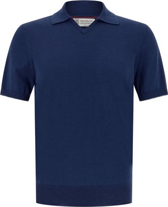 Brunello Cucinelli V-neck T-shirt - Blue