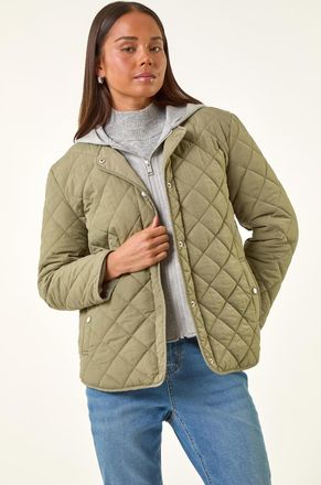 Roman Contrast Hooded Puffer Coat