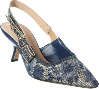 Dior JAdior Jacquard & Leather Slingback Pump