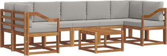 vidaXL Conjunto De Sof&aacute;s De Exterior 8 Uds. Gris Natural Y Claro Vidaxl