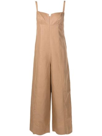 Osklen Jumpsuit met wijde pijpen - Bruin