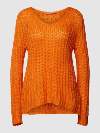 Fransa Strickpullover in Grobstrick Modell Ada in Orange, Gr&ouml;&szlig;e XL