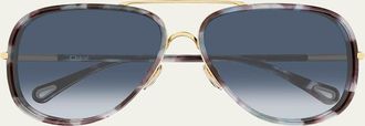 Chlo&eacute; 53mm Gradient Aviator Sunglasses