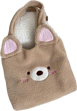 Generic Womens Plush Bags Plush Bag Womens Cartoon Shoulder Soft College Girls Book Tote Bags Lovely Female Shopper Handbags(Color 2)