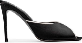 Black Suede Studio Amelia 100 Mule in Black Satin at Nordstrom, Size 39.5