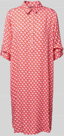 Milano Milano Italy Knielanges Kleid mit 3/4-Arm in Rot, Gr&ouml;&szlig;e 36