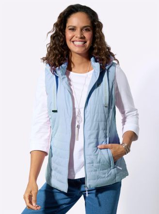 Casual Looks Steppweste CASUAL LOOKS, Damen, Gr. 36, hellblau, 100% Polyester, Wattierung:100% Polyester, unifarben, Westen Steppweste