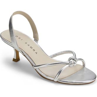 Yosi Samra Kaia Slingback Kitten Heel Sandal in Silver at Nordstrom, Size 9
