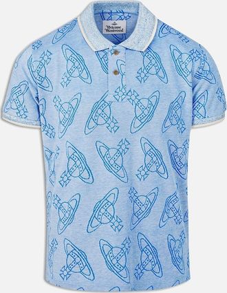 Vivienne Westwood Mens Mens Vivienne Westwood Cream Blue Classic Polo Shirt - Size: 36
